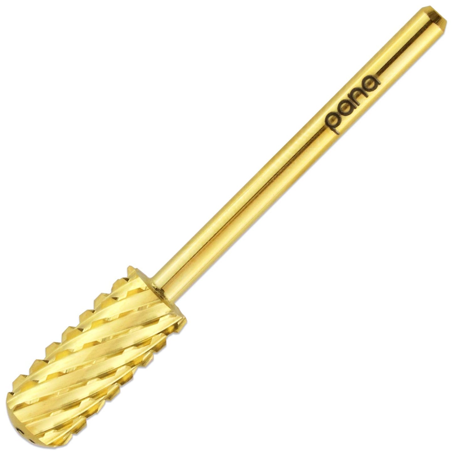PANA 3/32" Small Smooth Round Top Safety Carbide Nail Drill Bit for Gel Polish & Acrylic Removal Nail Salon Manicure Pedicure Electric File Tools (Small Barrel - Gold, 3X Coarse)