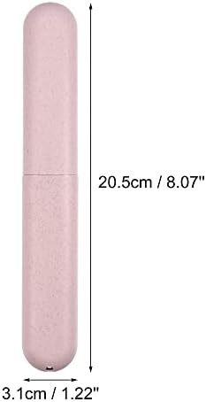 VOCOSTE 4pcs, Traveling Toothbrush Holders Case, PP Toothbrush Case for Travel Business, Beige, Pink, 8.07''x1.22''x0.83''