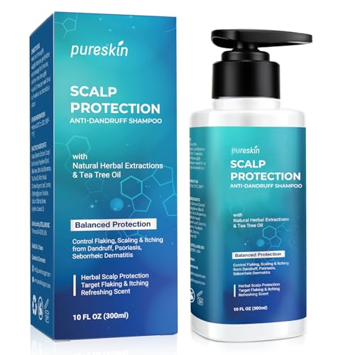 Psoriasis & Seborrheic Dermatitis Shampoo: Balanced Antifungal Protection Herbal & Tea Tree Oil - Potent Recurrence Control for Stubborn Scalp Flaking Itchy 10 Oz