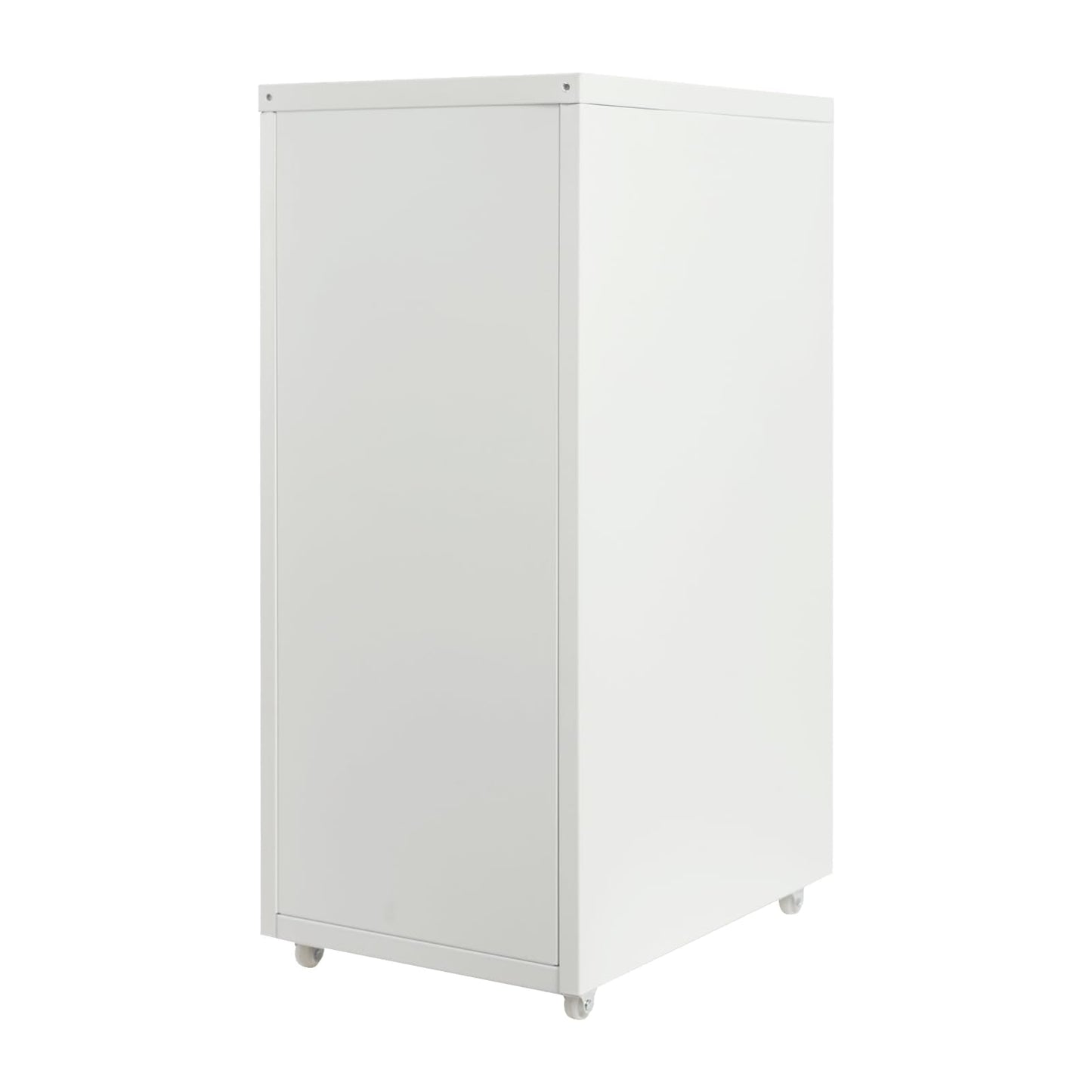 HZOPUTLH 6 Drawer Vertical File Cabinet with Lock, Freestanding Filing Metal Drawers Organizer with 4 Wheels, Movable Under Desk Cabinet Vertical File Storage for Home Office (White)