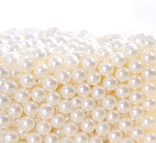 Makeup Beads for Brushes, Art Faux Pearls, HBlife 1100-Piece Round Pearl Beads to Hold Makeup Brush, Lipstick, Mascara, Eyeliner, 8mm (Beige)