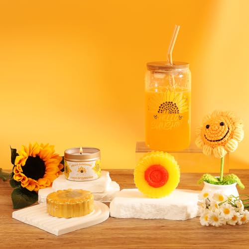 Sunflower Gifts for Women, Get Well Soon Gift Basket for Women,15pc Care Package Feel Better Gift, Surgery Wellness Kit, Thinking of You Sunshine Birthday Box for Her Mom Friend Coworkers Teacher Wife