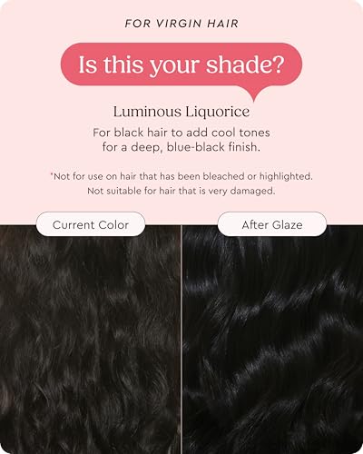 Glaze Supergloss Color Conditioning Gloss With Dispensing Pump – Hydrating Semi-Permanent Color Hair Gloss & Shine Boost – For Dark Brown Hair to Black Hair – 6.4 Fl Oz - Luminous Licorice