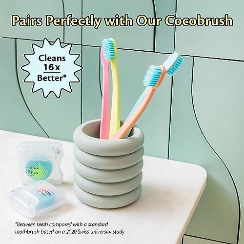 Cocofloss Woven Dental Floss, Dentist-Designed Oral Care, Coconut Scent, Waxed, Expanding, Kid-Friendly String Floss with Coconut Oil, 4 Spools (33 yd Each)