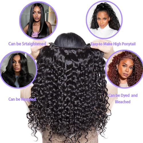 Water Wave Human Hair Bundles 18 20 22 Inch 12A 100% Unprocessed Remy Wet And Wavy Bundles Human Hair Brazilian Curly Wave Bundles Water Wave Bundles Full And Thick Black Color