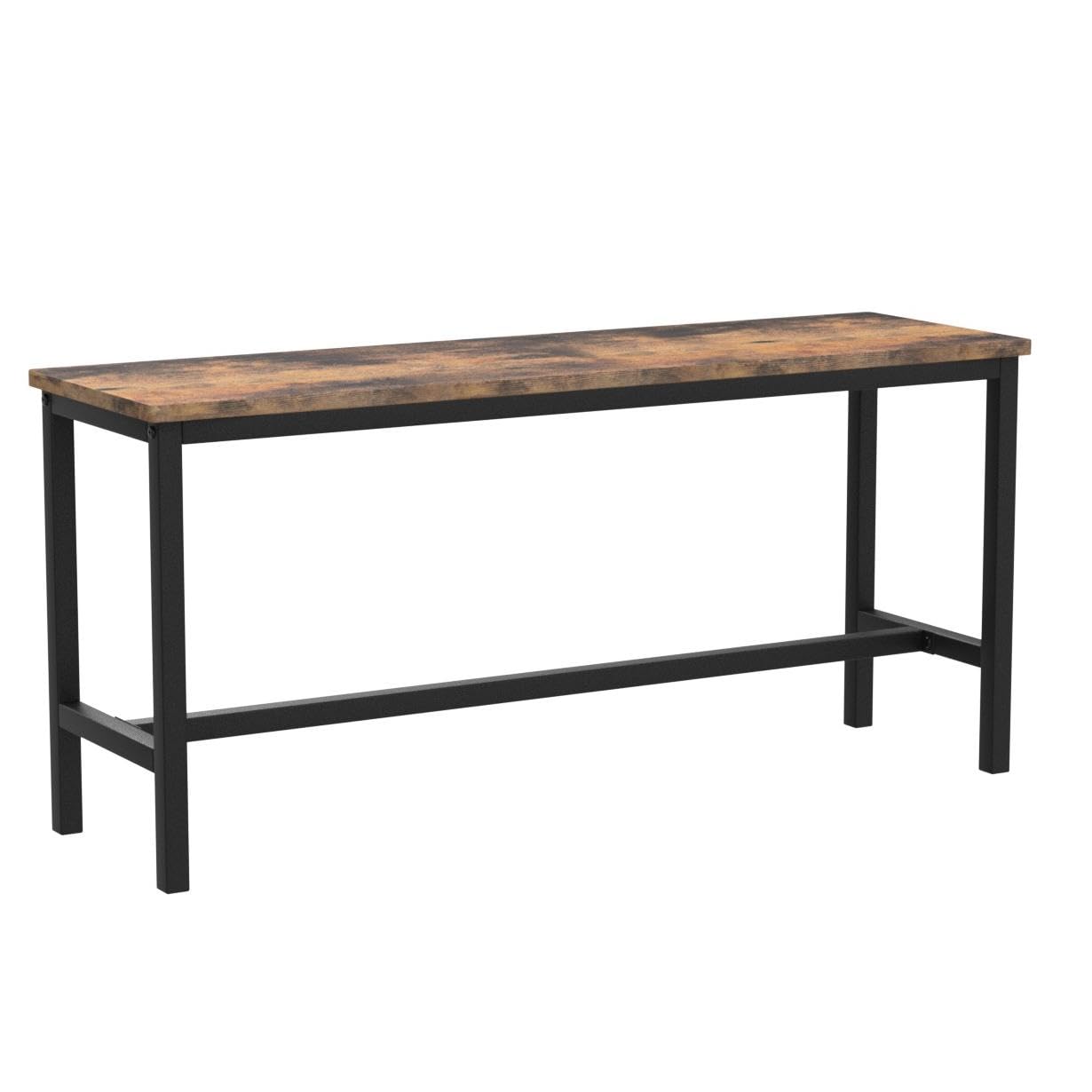 VASAGLE Dining Bench, Pair of 2, Industrial Style, Steel Frame, for Kitchen, Living Room, 12.8 x 42.5 x 19.7 Inches, Rustic Brown + Black，UKTB33X