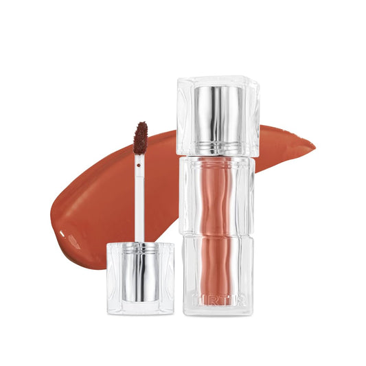 TIRTIR [*Mini Size Waterism Tinted Lip Gloss #04 Fig Peach, 0.06 Fl Oz – Kiss Ready Lipgloss, 12H Long Lasting Non Sticky Natural Tinted Glow Korean Multiuse Cheek and Lip Tint for Women gift