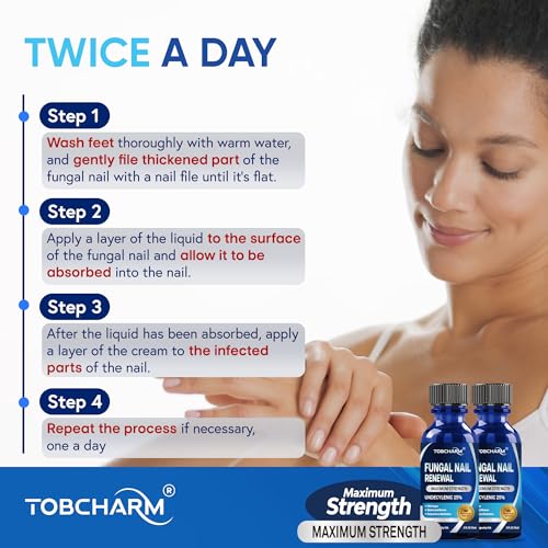 Toenail Fungus Treatment For Toenail & Finernails, 25% Undecylenic acid, Toe Nail Fungus Treatment Extra Strength, Tea Tree Oil for Tonail Fungus Treatment