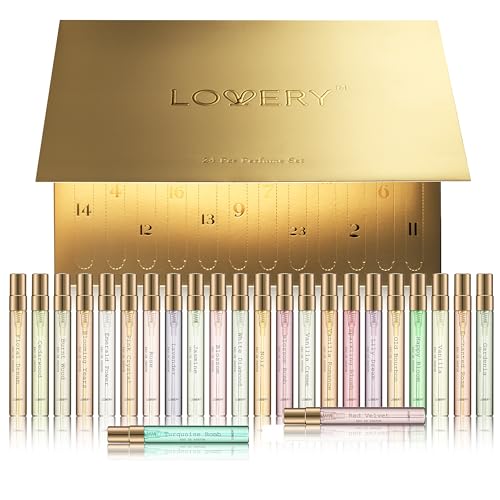 Advent Calendar 2025 Adult Women – 24pc Perfume Gift Set for Her – Christmas Beauty Gifts for Women, Wife, Mom, Teen Girls Floral Fragrance Sampler, Travel-Size Perfumes - Holiday Countdown Calendar