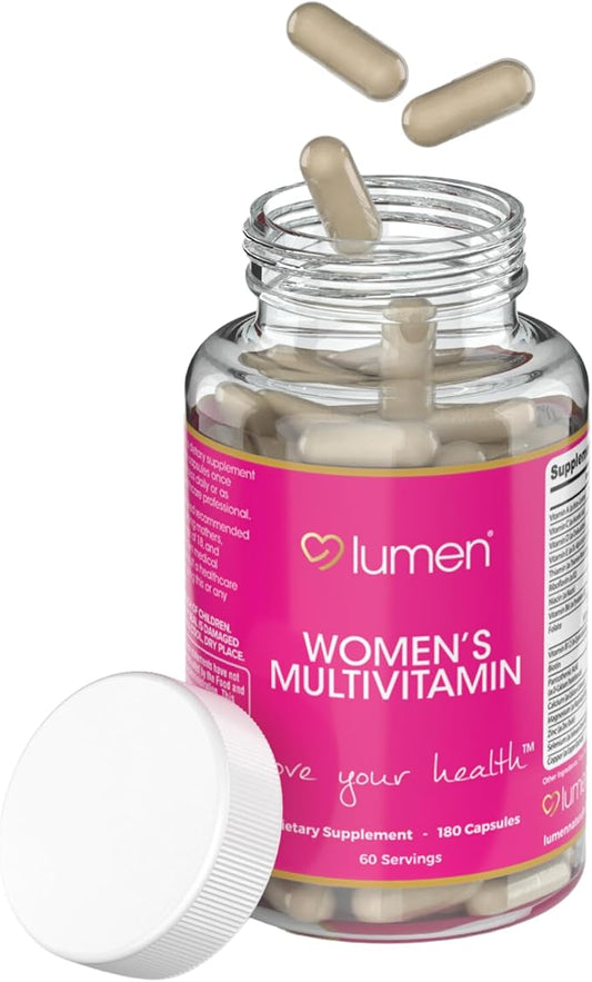Women's Multivitamin Vitamin B12, A, C, D, & E - 180 Count - 60 Servings - Veggie Capsules
