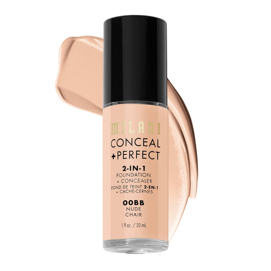 Milani Conceal + Perfect 2-in-1 Foundation + Concealer - Nude (1 Fl. Oz.) Cruelty-Free Liquid Foundation - Cover Under-Eye Circles, Blemishes & Skin Discoloration for a Flawless Complexion