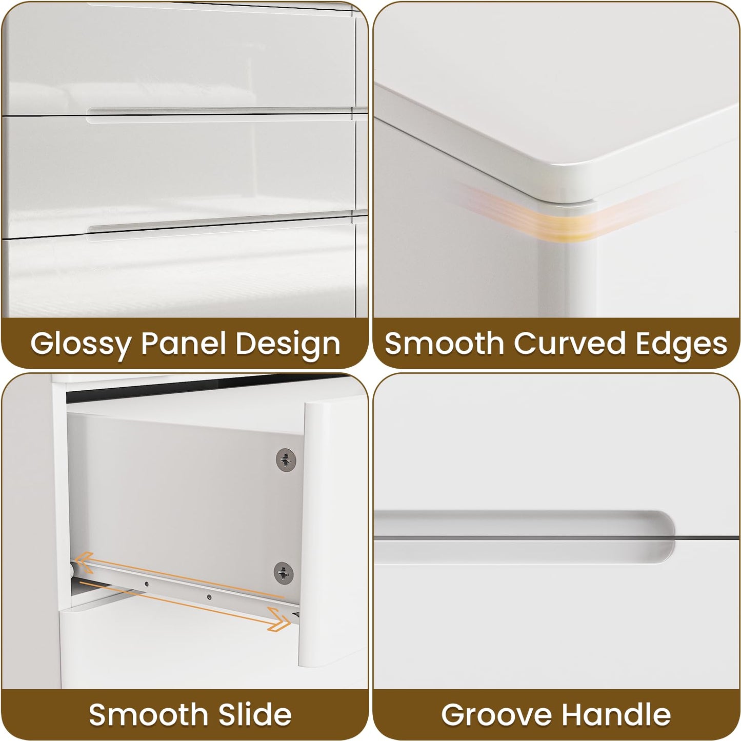 ZORPLIX 10 Drawer White Dresser for Bedroom, 55" Long Dresser Chest of Drawers,Large High Gloss Modern Storage Cabinet with Big Drawers Handle Free,Living Room, Entryway, Hallway