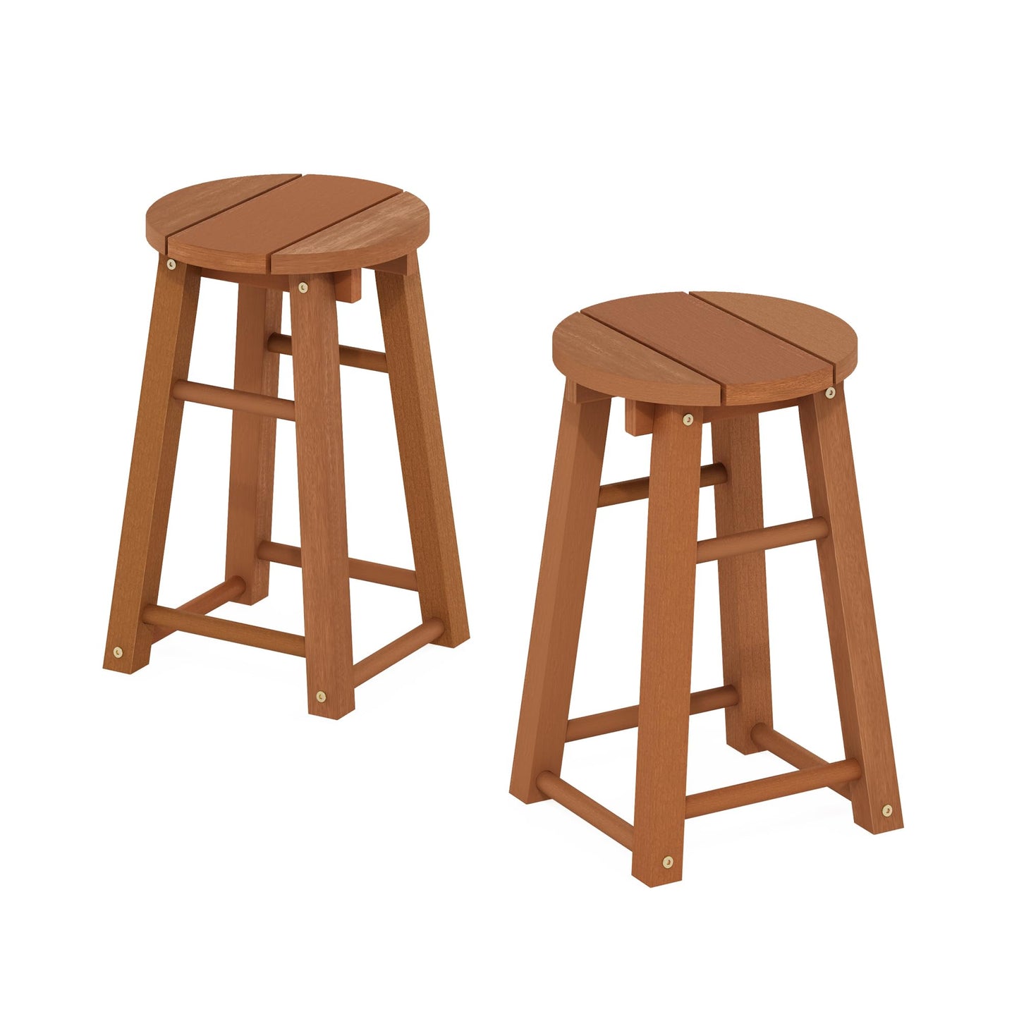 Furinno Tioman Outdoor Hardwood 18 Bar Stool in Teak Oil, Set of 2, Natural