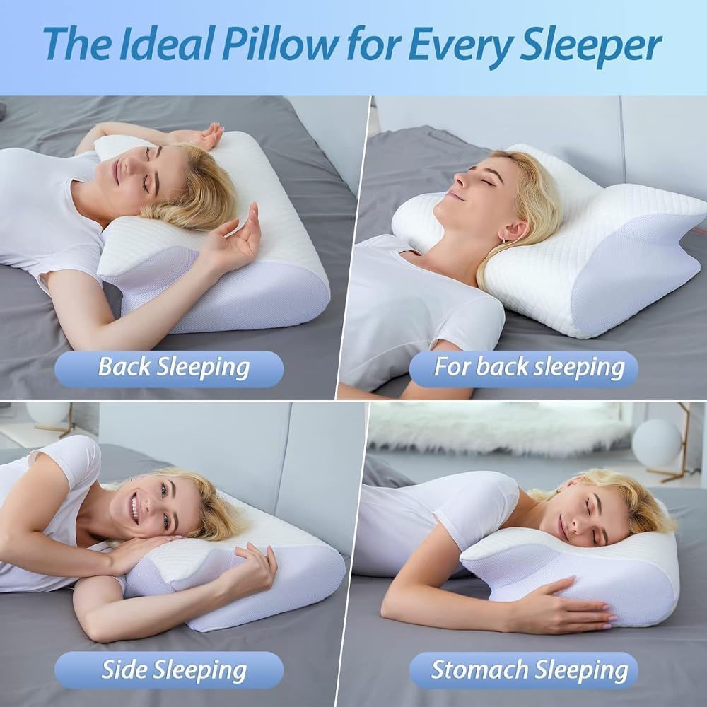 2025 Upgrade Neckhaven Pillow, Neckhaven Pillow Hospitality Collection, Neck Haven Pillows, Ergonomic Memory Foam Cervical Neck Pillow for Sleeping, for Back Stomach Side Sleeper (Grey)