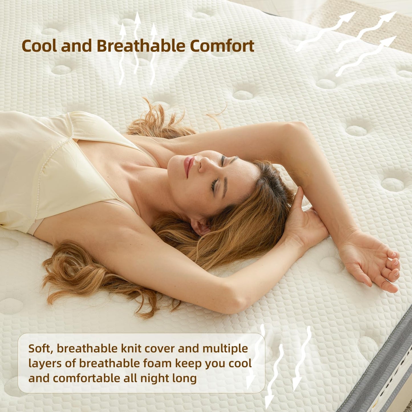 Nocavellis Full Size Mattress 10 Inch Hybrid Mattresses Full with Gel Memory Foam and Pocket Spring for Cool Sleep and Pressure Relief, Breathable Comfort Soft Bed Mattress in a Box, Medium Firm Feel