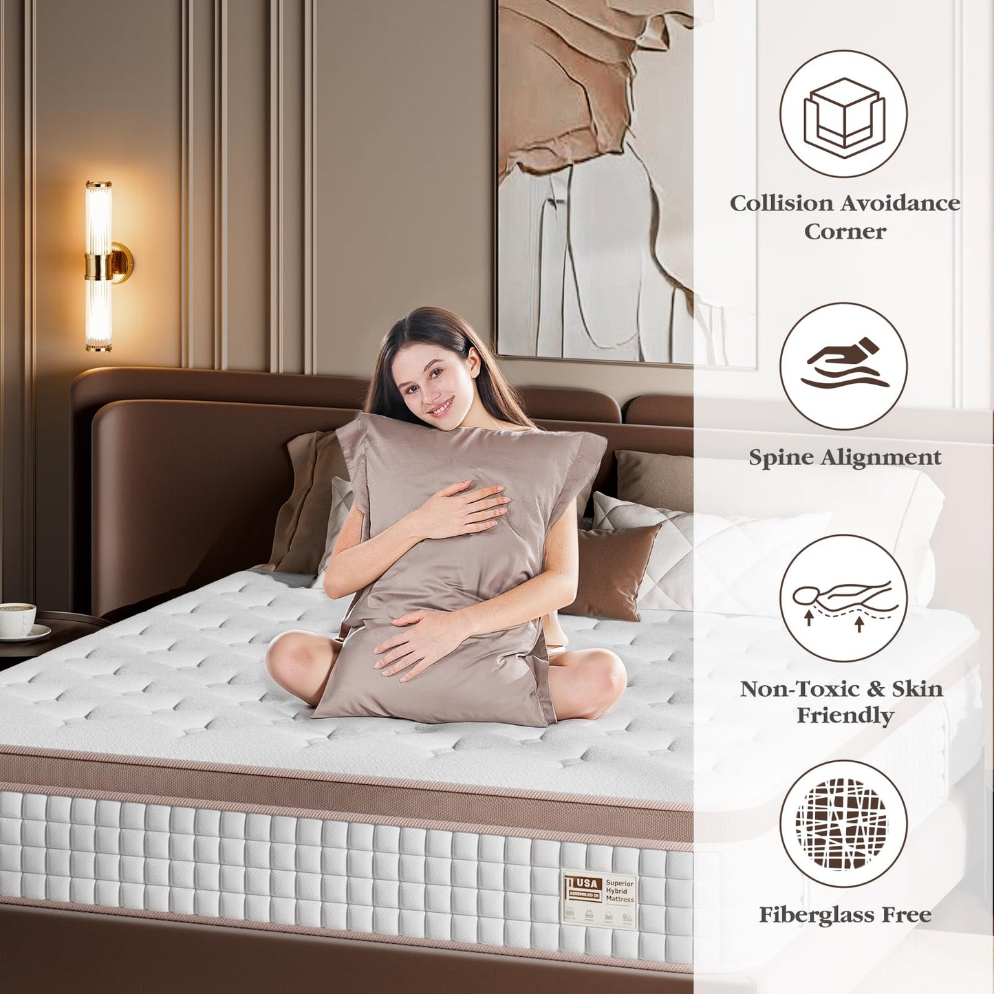 FP FLEXPEDIC Mattress Queen Size 12 Inch - Medium Firm Hybrid Bed in a Box for Couples & Light Sleepers, 366-Night Trial, Pocket Spring Mattress for Back & Lumbar Support, CertiPUR-US Certified