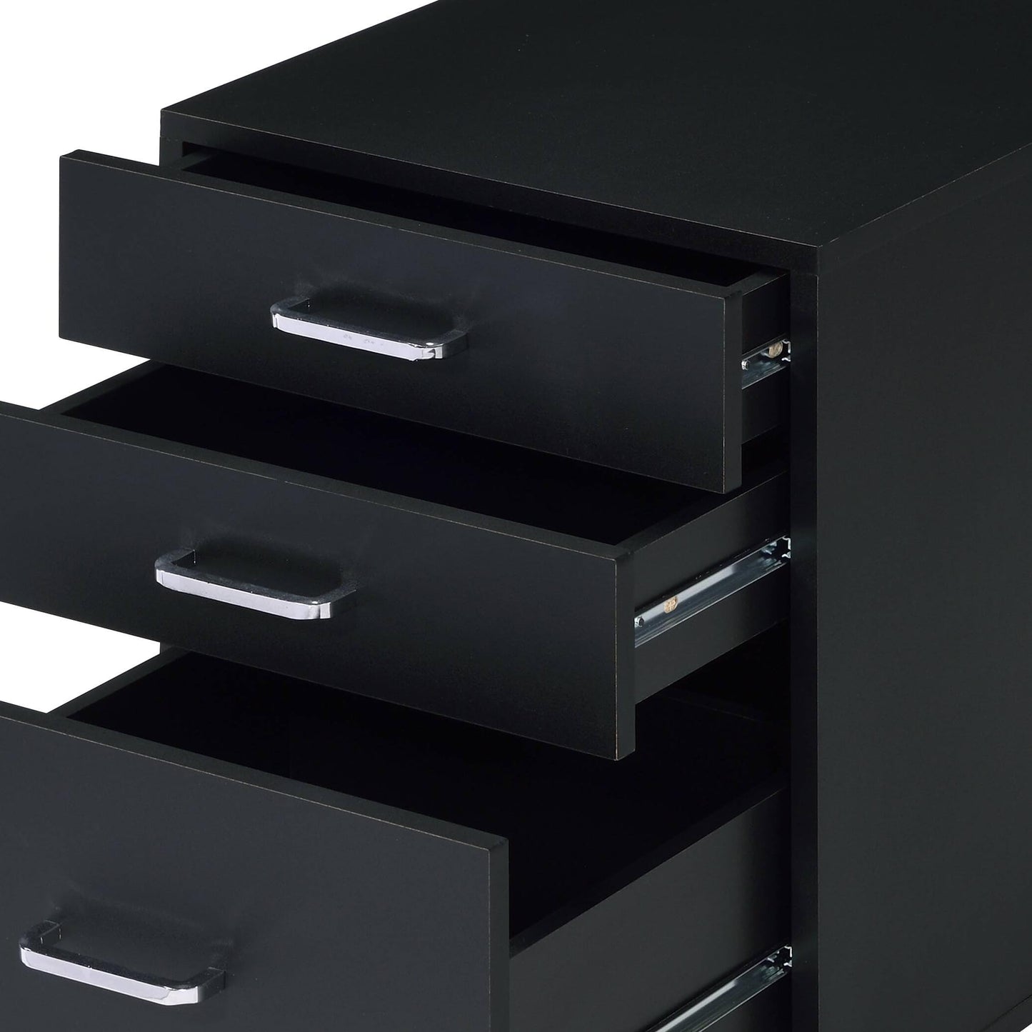YINGCHAOJI File Cabinet,3 Drawers Filing Cabinet for Home Office,Storage Drawers,with Wheels,Rolling Mobile,Printer Stand,Office,WorkHanging File Folders,19" L x 16" W x 22" H,Black