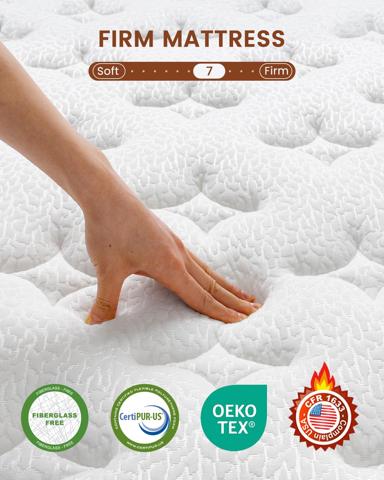 BedStory Firm Mattress Queen - 12 Inch Queen Size Hybrid Mattress - Extra Spinal Support for Back Pain Relief - 2.0mm Advanced Pocket Spring and Motion Isolation, CertiPUR-US Certified