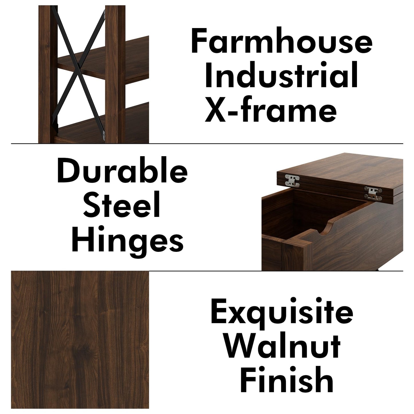 Awescuti Narrow End Table with Charging Station - Farmhouse Slim Side Table Set of 2, w/USB Ports Power Outlets, Nightstand w/Flip Top Storage Drawer, for Small Spaces Living Room Bedroom, Walnut