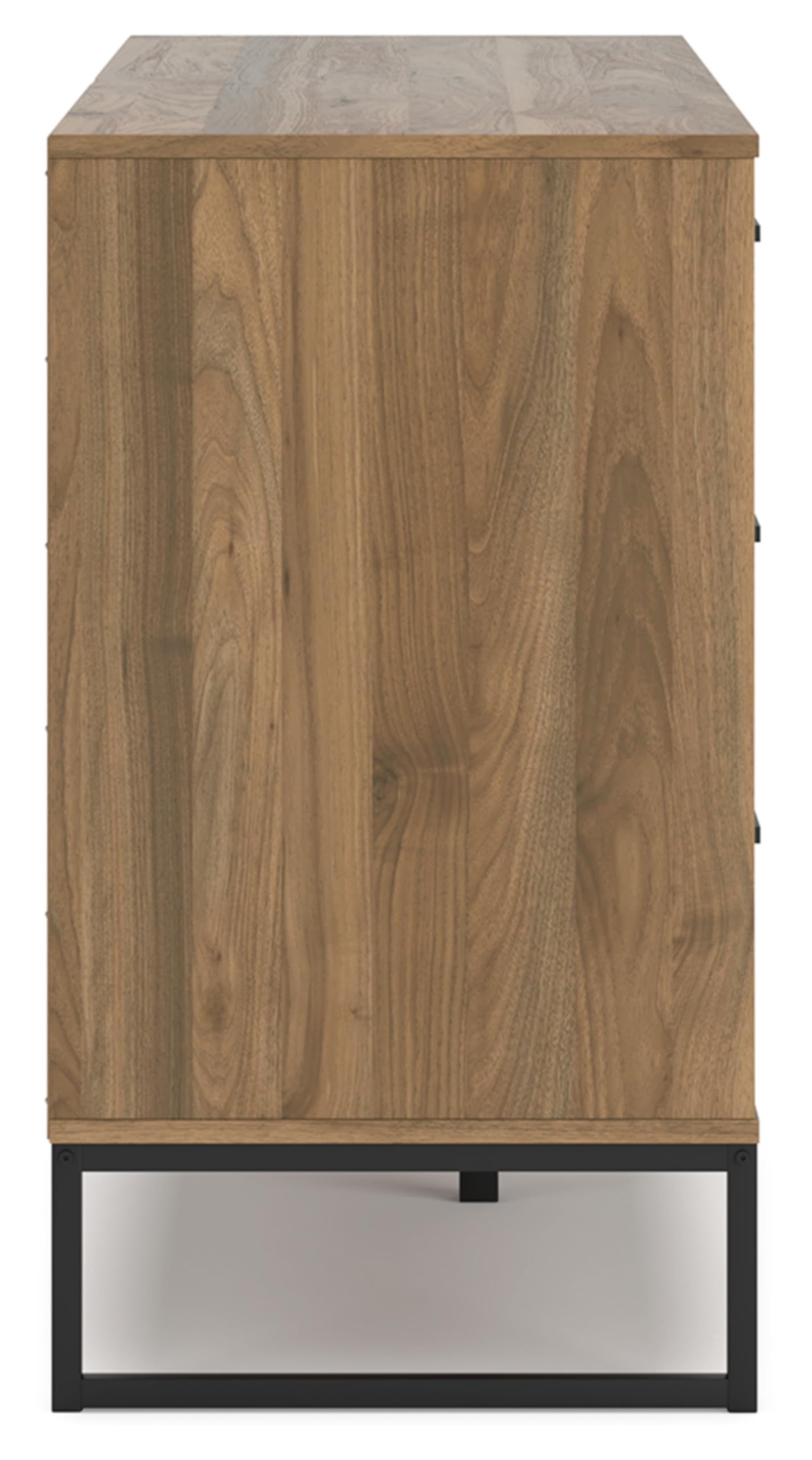 Signature Design by Ashley Deanlow Mid-Century Modern 6 Drawer Dresser with Safety Stop for Bedroom, Light Brown & Black