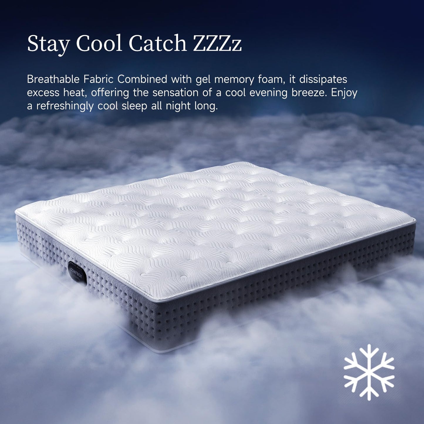 COMFBOX Classic Hybrid King Size Mattress - Medium Firm King Mattress 14 inch - Contouring Memory Foam & Innerspring Coils - Cooling Top Layer - Pressure-Relief - 365-Night Trial & Forever Warranty