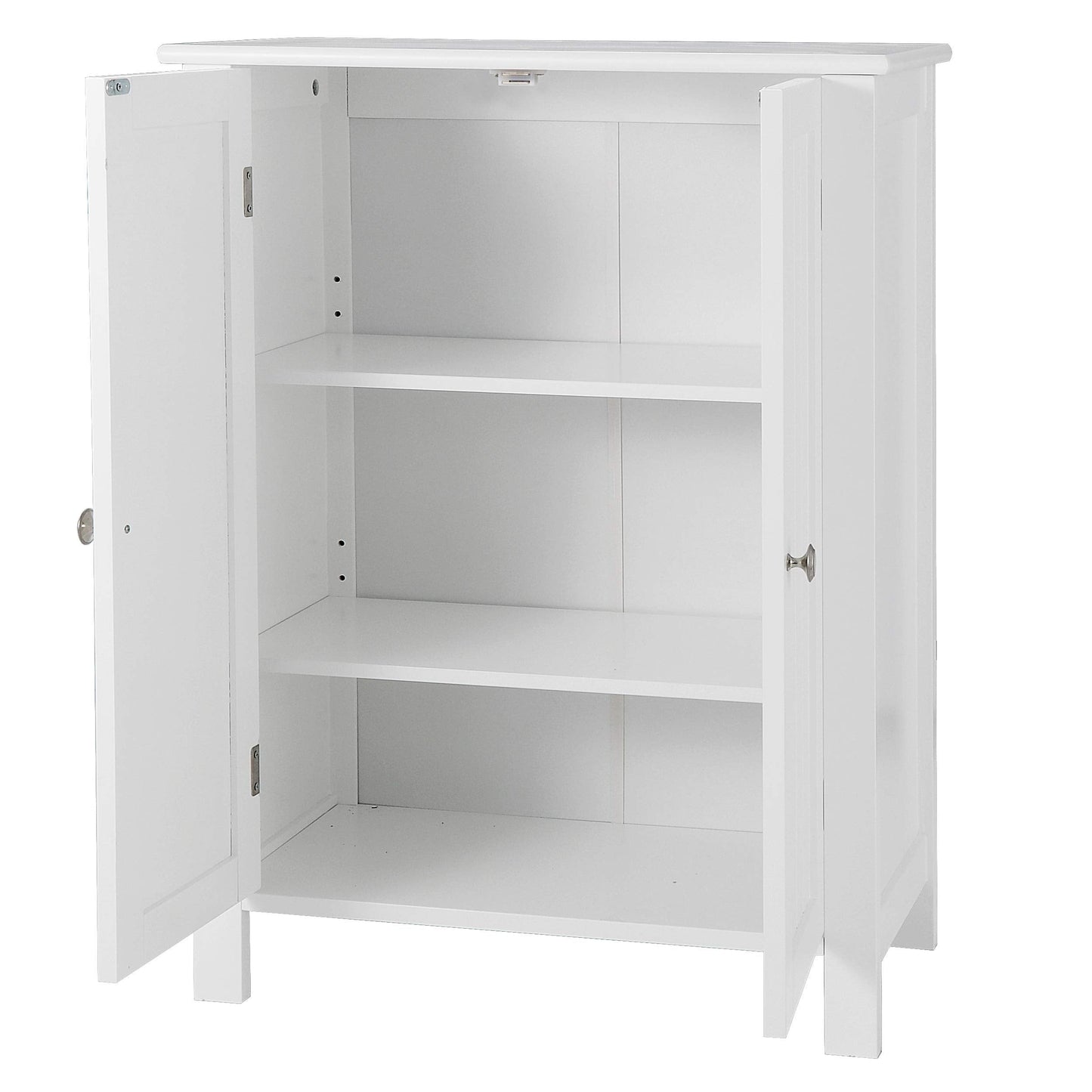 SUPER DEAL Modern Bathroom Floor Storage Cabinet with Adjustable Shelf and Double Door Rust Proof, Living Room Modern Home Furniture Storage Organizer Cabinet