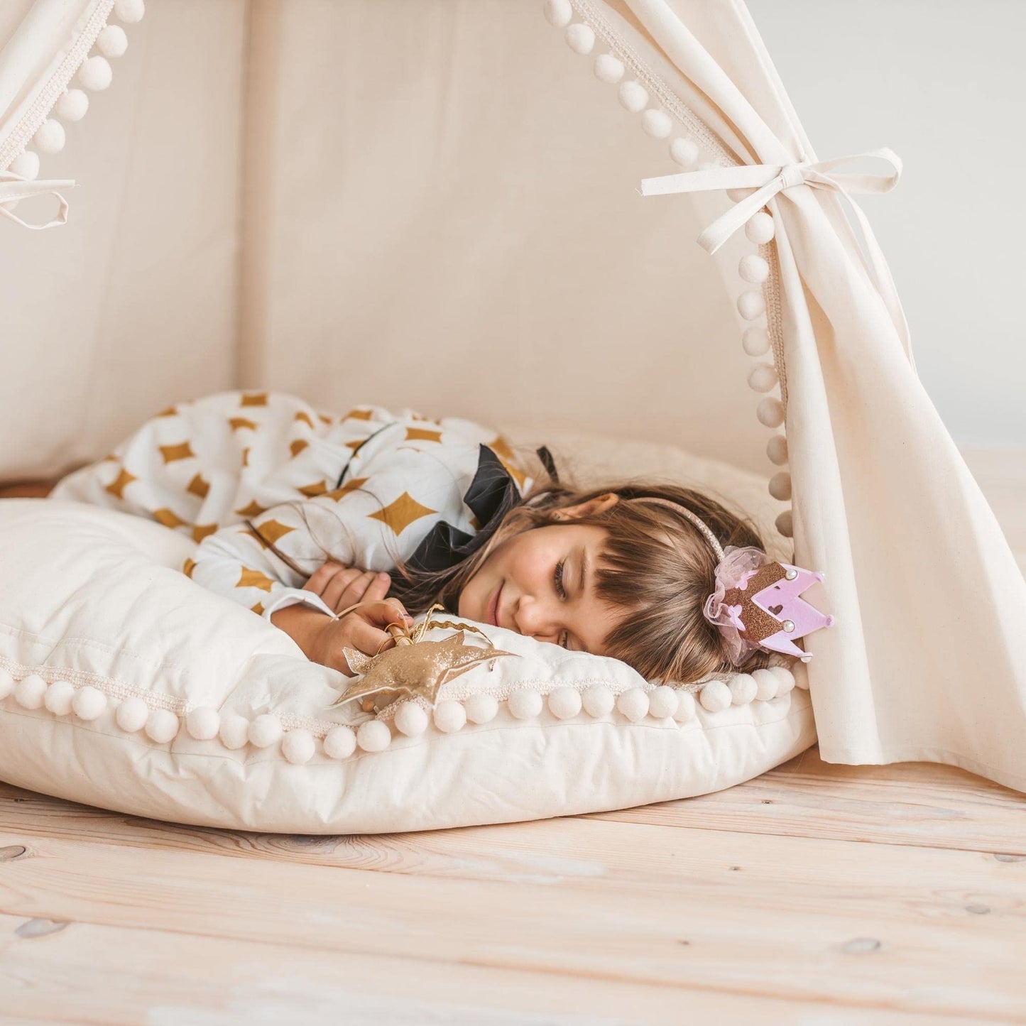 MINICAMP Large Kids Floor Pillow - Ultra-Fluffy Bean Bag Chair with Filler Included & Washable Cover - Cute Floor Lounger, Reading Cushion for Toddlers & Teens - 100% Certified Cotton - 40” Wide!