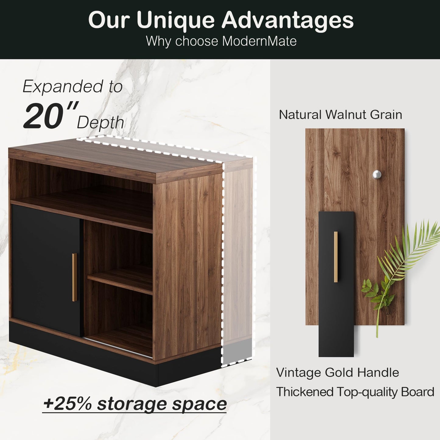 ModernMate Wood File Cabinet with Door, Filing Cabinet for Home Office with Adjustable Open Storage Shelves, 31W*20D*29H Lateral File Cabinet, Black Walnut