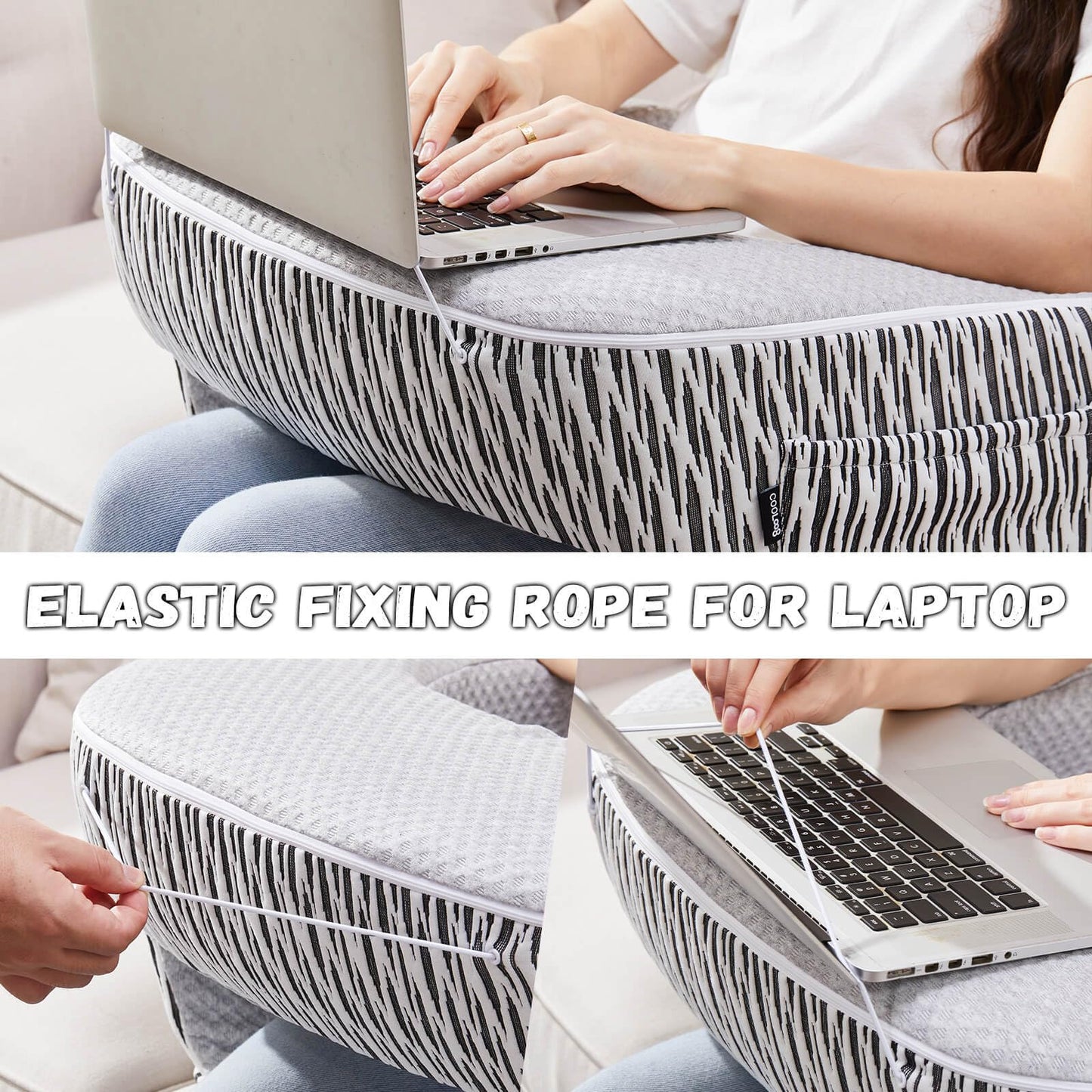 cooloo8 Reading Pillow for Lap, Extra Large Arm Rest Pillow for Adult, Memory Foam Lap Desk Pillow for Reading, Working, Crocheting, Playing Steam Deck Switch or Sitting in Bed Couch(Ash Grey)