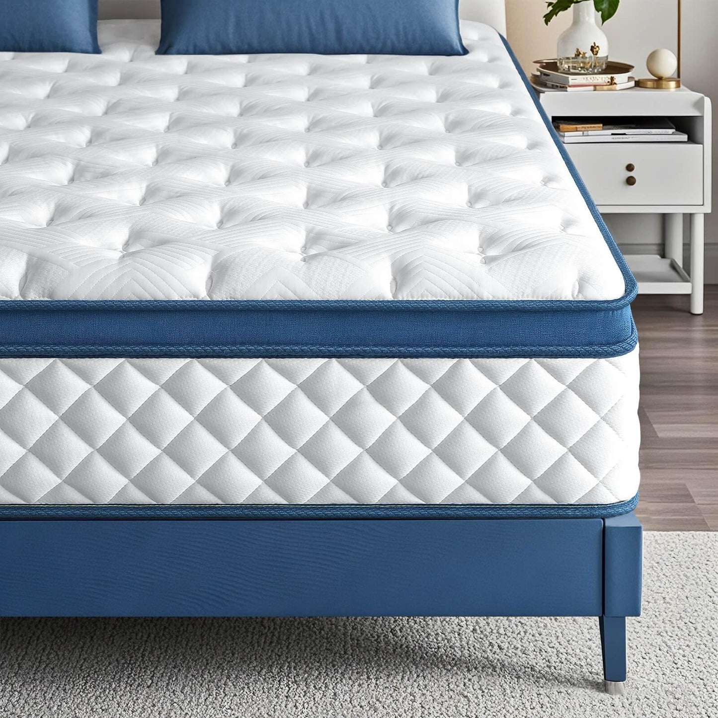 Laccard King Size Mattress, 12 Inch Medium Firm Hybrid King Bed Mattress, Memory Foam Mattresses in a Box for Pressure Relief, Individual Pocket Spring-Motion Isolation with Edge Support, CertiPUR-US