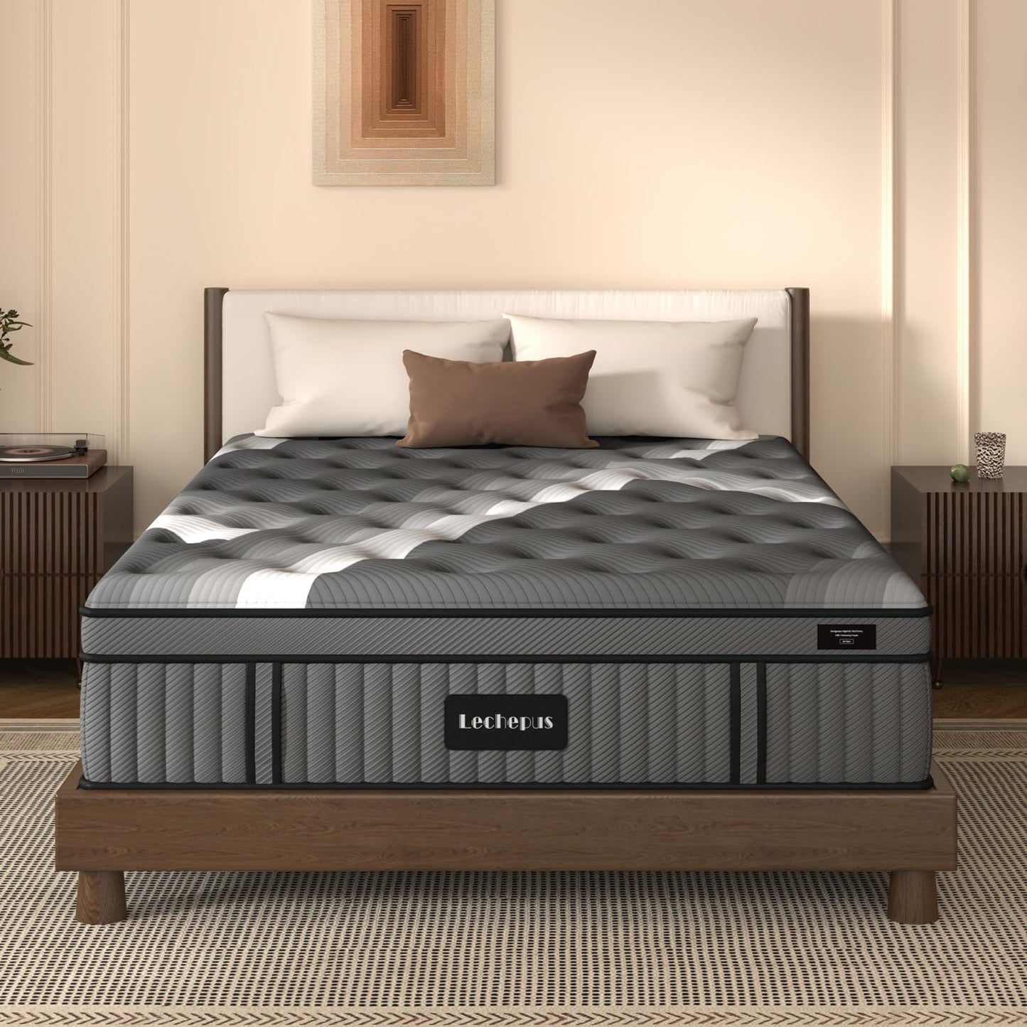 Lechepussleep Full Mattress,Lechepus 14Inch Soft Memory Foam Hybrid Mattresses in Box,Plush Feel Full Size with Supportive Pocket Coil for Back Pain Relief,Motion Isolation, None of Fiberglass