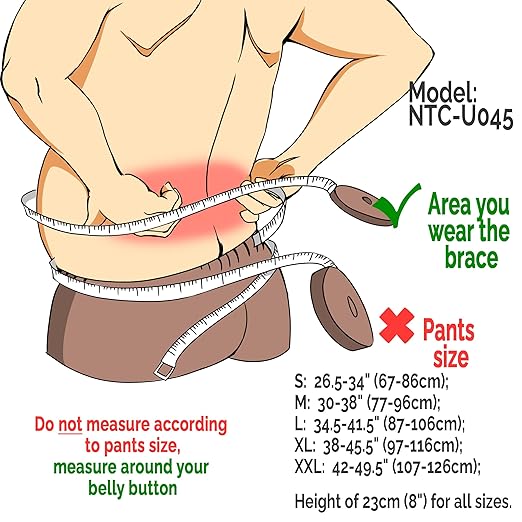 NeoTech Care Back Support Belt - Breathable & Adjustable Lower Back Brace - Double Pull Compression Straps (Grey, Size M)