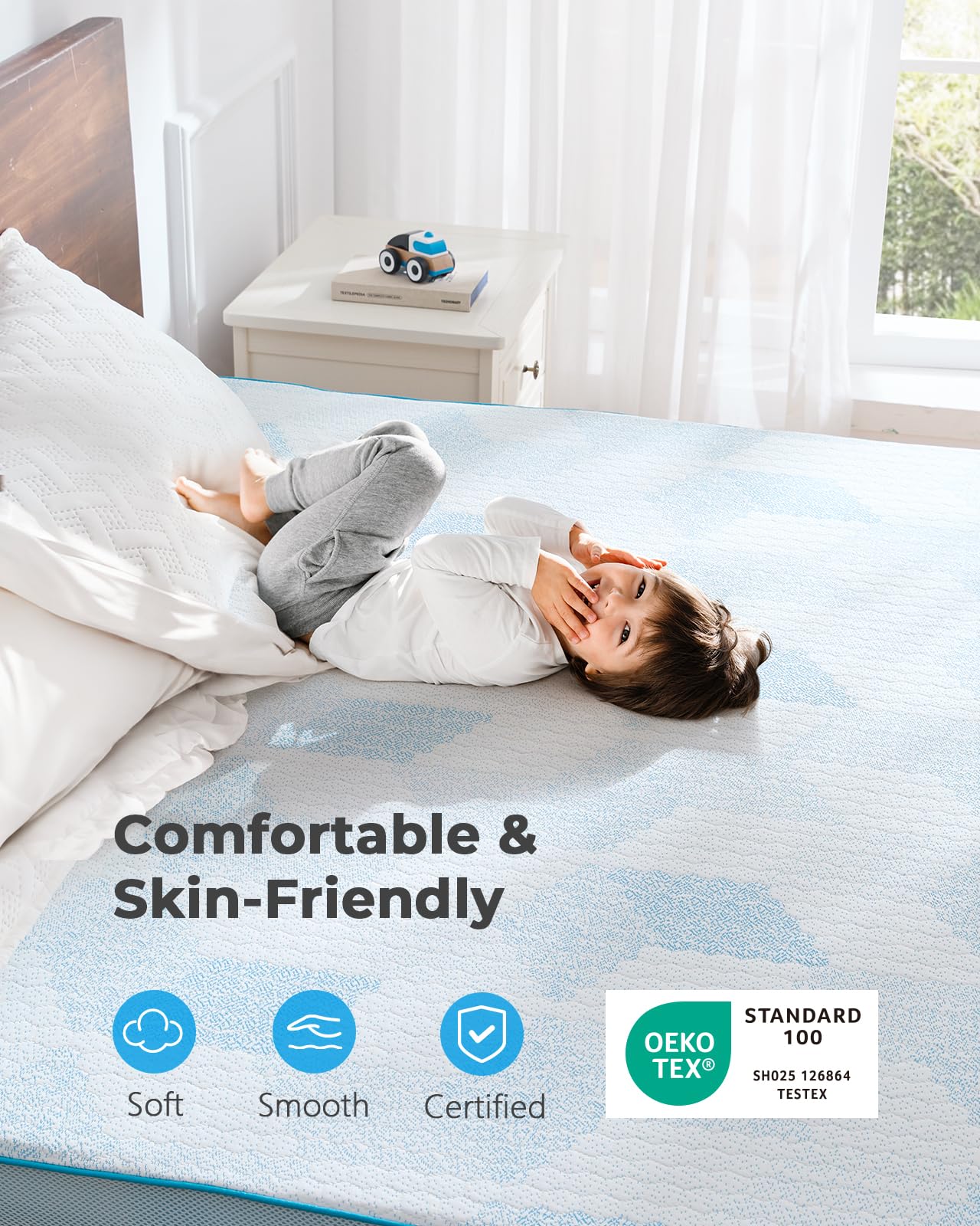 PERLECARE Firm Mattress Topper Queen – 3 Inch Cooling Gel Memory Foam Bed Topper for Pressure Relief, Supportive Soft Mattress Pad with Removable & Washable Non-Slip Cover, CertiPUR-US Certified