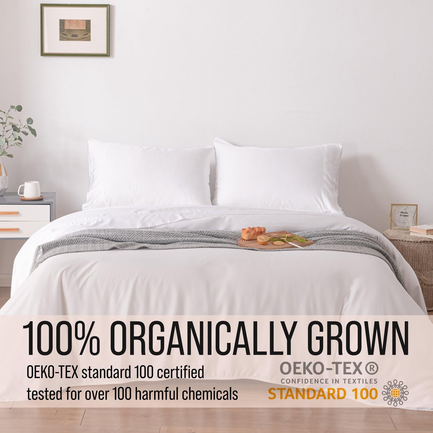 Bella Coterie Luxury Bamboo Viscose King Size Sheet Set | 100% Organically Grown | Ultra Soft | Cooling for Hot Sleepers | 18" Deep Pocket [White]