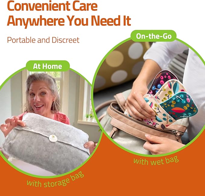 Organic Cotton Reusable Panty Liners for Women & Teens (Small, 7-Pack); High-Temp Washable Cloth Liners Made in EU; Stay Fresh & Dry, for Daily Vaginal Discharge Only; 100% Breathable (no PUL/TPU)