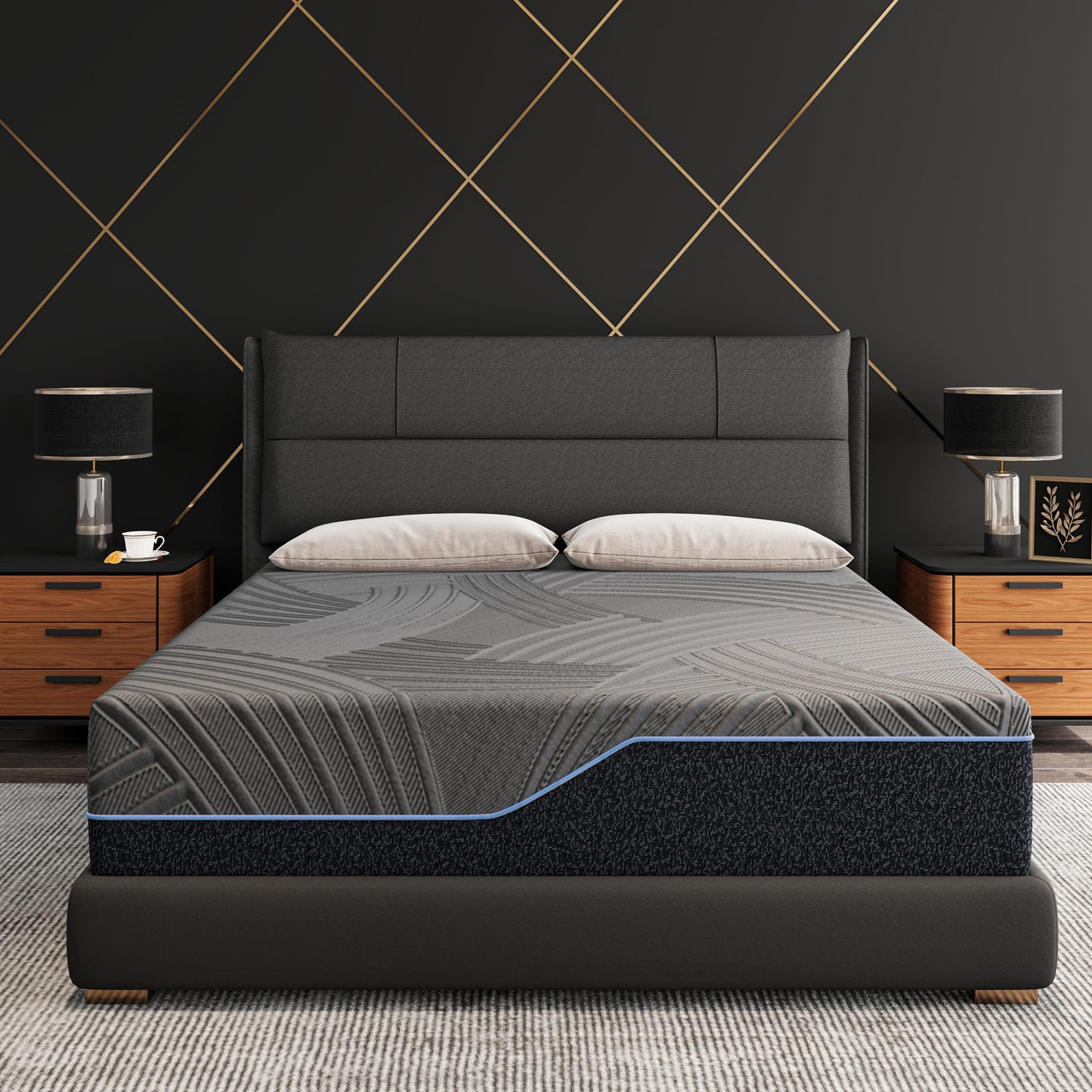 Dyonery 14 Inch Firm King Size Mattress in a Box, Copper Memory Foam Mattress with Cooling Cover, Relieving Pressure & Back Pain, Fiberglass-Free, CertiPUR-US Certified, Foam Made in USA, 76"x80"x14"