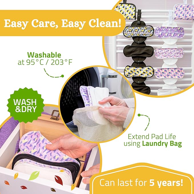 Non-Slip Organic Reusable Panty Liners for Women & Teens (Tanga, 7-Pack); High-Temp Washable Cotton Cloth Liners; Stay Fresh & Dry, for Daily Vaginal Discharge Only; 100% Breathable (no PUL/TPU)