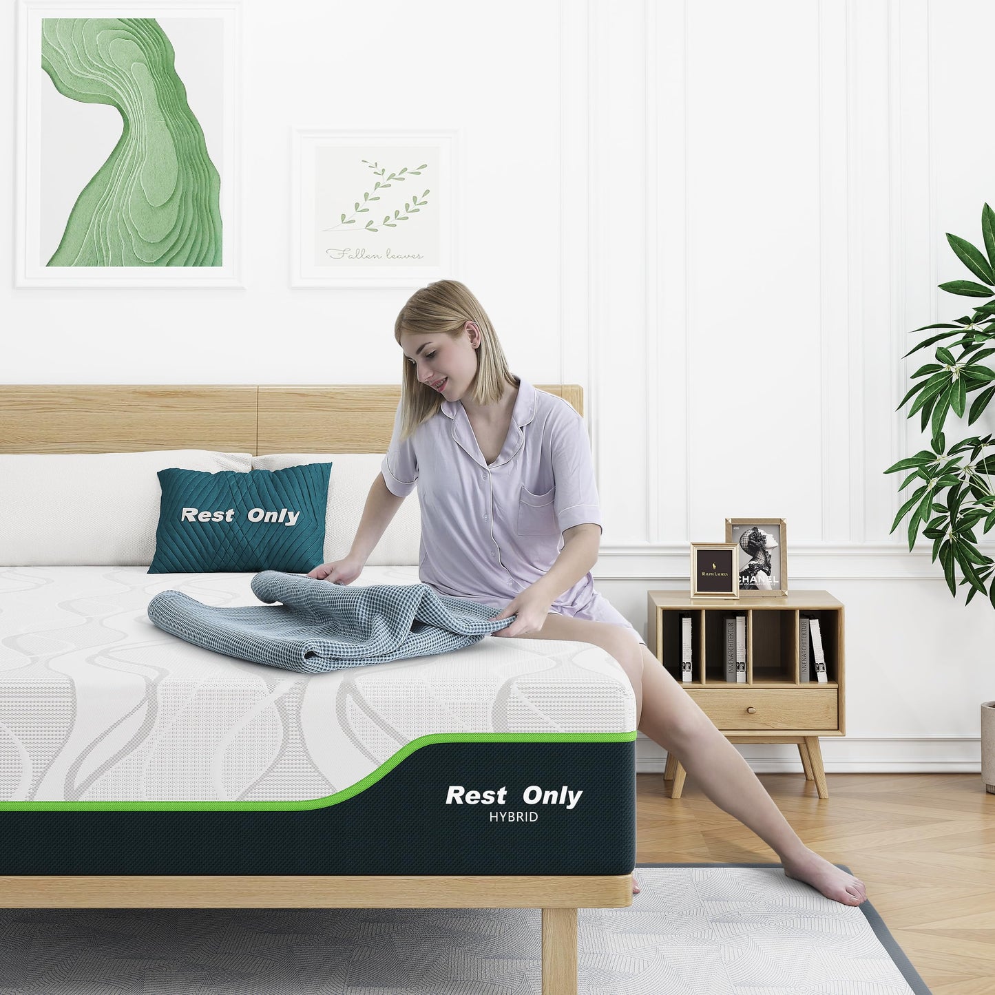 Queen Mattress 12 Inch,Rest Only Cooling Gel Memory Foam & Pocketed Coils Hybrid Mattress in a Box, Medium Firm for Pressure Relief and Motion Isolation