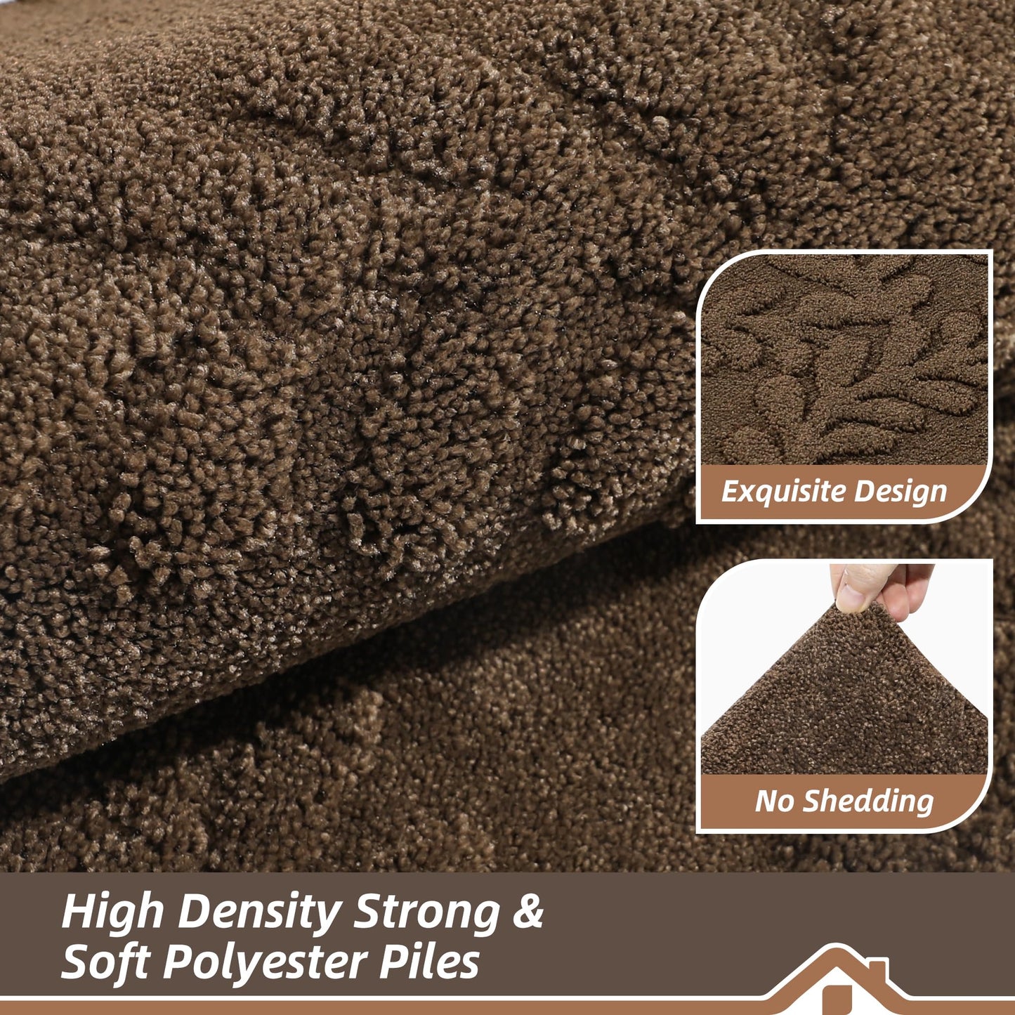 BEQHAUSE Door Mats 36”x60”, Dirt Trapper Doormats Indoor, Non-Slip Washable Entryway Rugs, Super Absorbent Welcome Mat for Front Door, Muddy Shoes & Paws, Brown