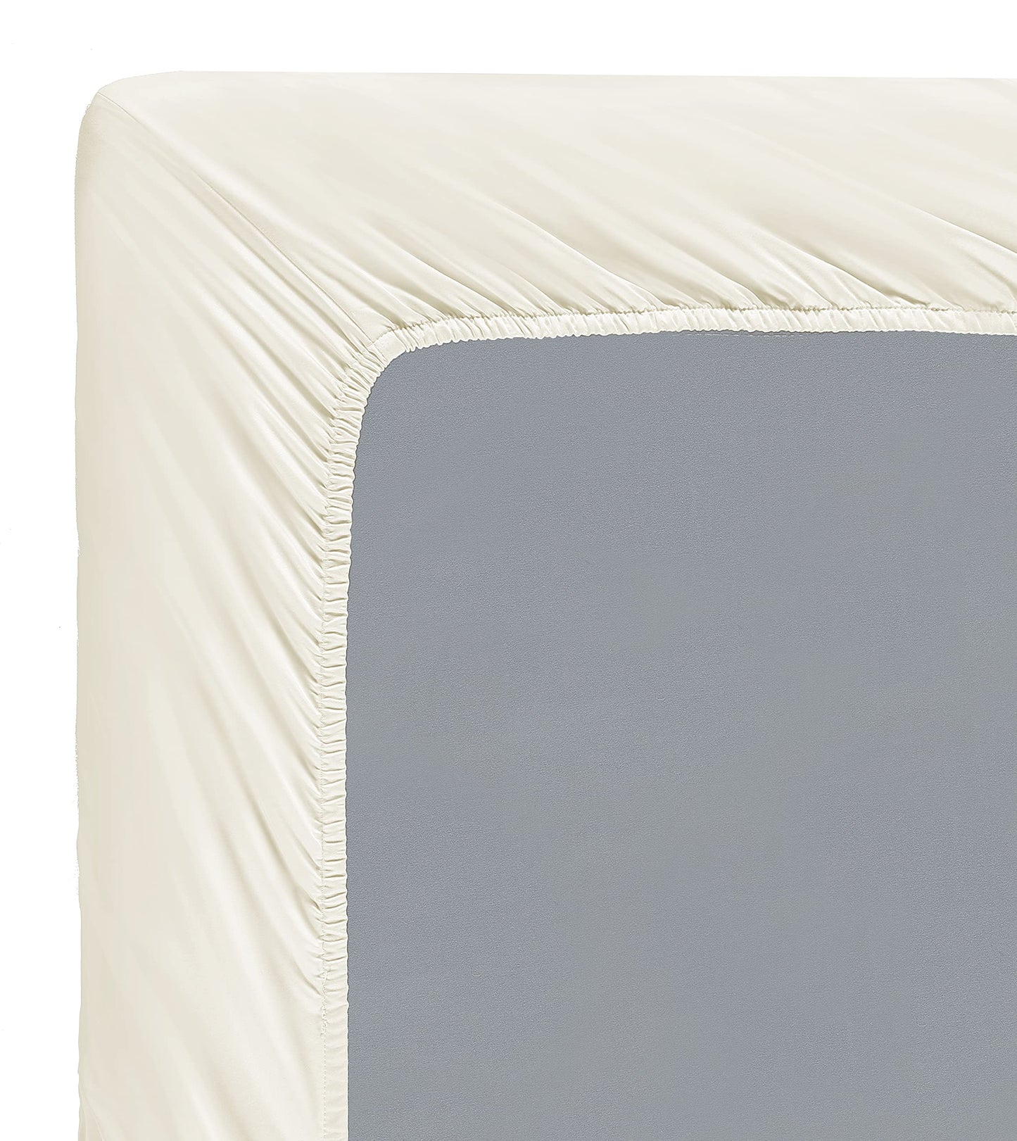 ELINEN 100% Supima Cotton Sheets 600 Thread Count,Bed Sheet Set Queen Size Sheets 4 Pieces,Soft & Silky Sateen Weave, Fits Mattress Up to 18",Deep Pocket, Breathable & Fade Resistant(Ivory,Queen)