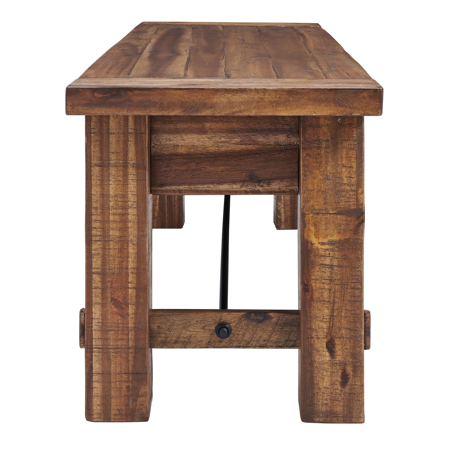 Durango Rustic Farmhouse Style 60-Inch Wood Bench - Industrial Modern Accent Furniture with Solid Wood Seat for Entryway, Dining Room, Hallway, Foyer, or Kitchen by Alaterre Furniture