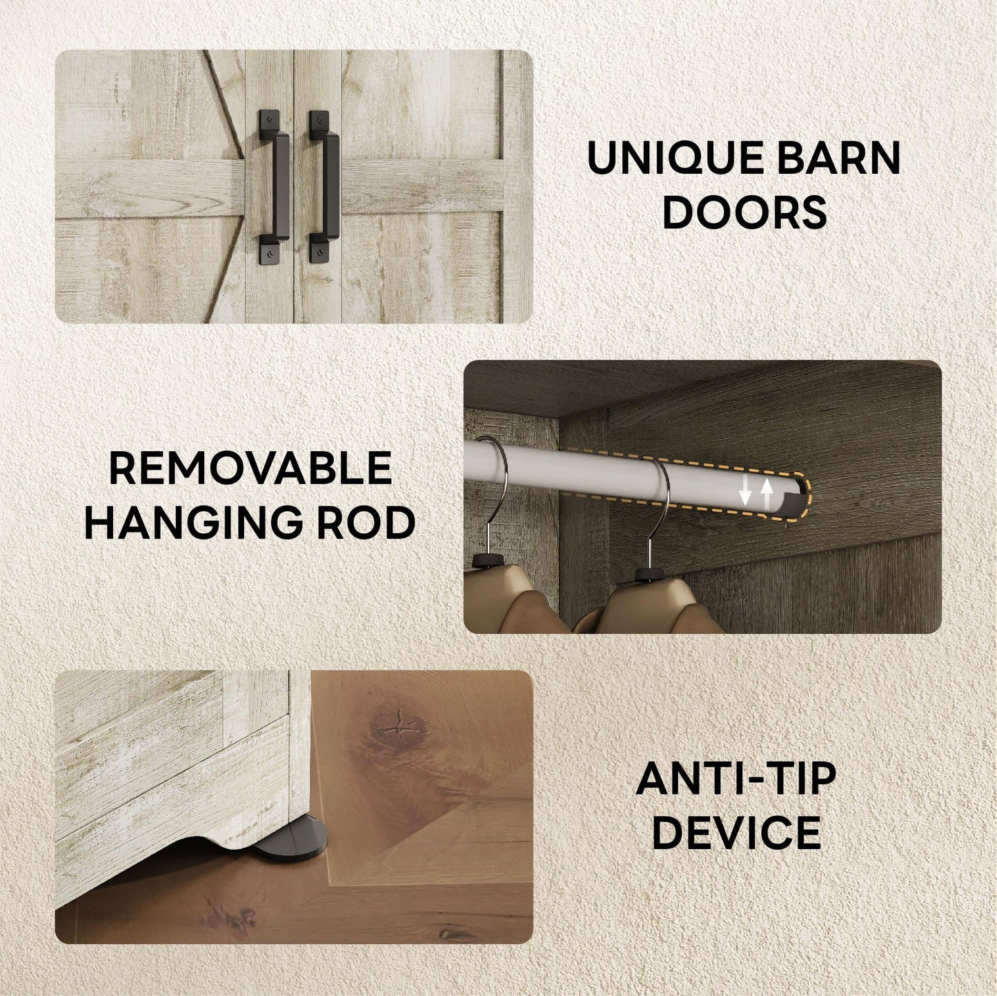 LIKIMIO Armoire Wardrobe Closet 70 Inches, Large Storage with Mirror, 2 Doors, Drawer, and Shelves, Modern Bedroom Freestanding Wooden Wardrobe Combination with Hanging Rail, Rustic Maple