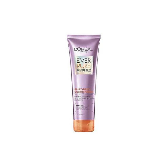 L'Oreal Paris Sulfate Free Frizz Defy Conditioner, Control Hair Care with Marula Oil, EverPure, 8.5 Fl Oz (Packaging May Vary)