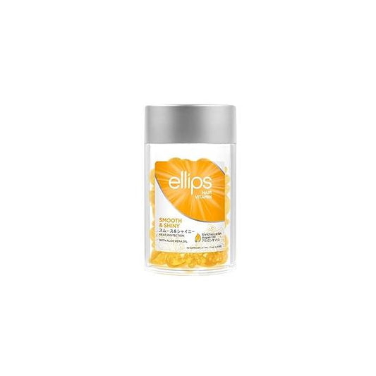 Hair Vitamin Smooth & Shiny - 50 Capsules, Heat Protectant Oil for Frizzy With B5